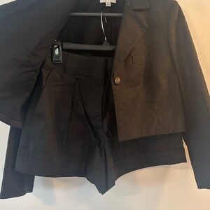 Something Navy Black Linen Shorts Size XS